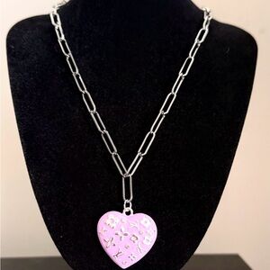 Light Purple Heart Pendant Chain Necklace - Women Jewelry